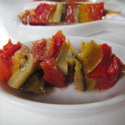 American Skewers of Marinated Vegetables Appetizer