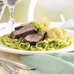 American Turf n Surf with Pesto Sauce Pasta Appetizer
