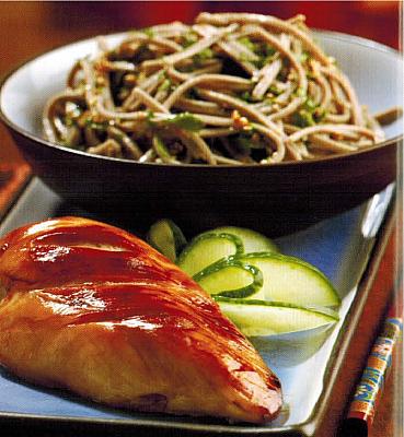 American Teriyaki Chicken with Sesame Noodles Dinner