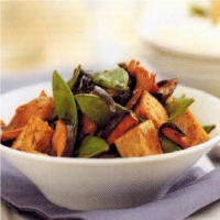 Chinese Stir-fry Tofu Snow Pea And Mushroom Appetizer