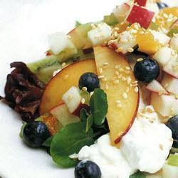 American Summer Fruit or Salad with Flavor Spreads Based Appetizer