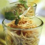 American Spaghetti with Pesto with Almonds Appetizer