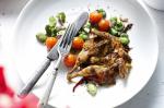 American Spiced Quail With Broad Bean and Tomato Salad Recipe BBQ Grill