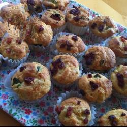 American Mini Muffins Salted with Zucchini and Bacon Appetizer