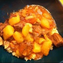 American Stew with Potatoes and Mushrooms Fast Dinner