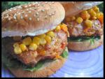 American Cheesy Chicken Burger W Corn  Carrot Relish Appetizer