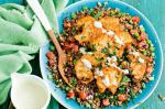 American Cauliflower Tahini Fritters With Warm Quinoa Tabouleh Recipe Appetizer
