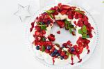 American Mixed Berry Meringue Wreath With Pink Almond Praline Recipe Dessert
