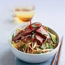 Thai Noodle Salad with Ginger Duck and Spicy Peanut Dressing Dinner