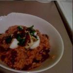 British Beetroot Risotto with Eggs and Halloumi Appetizer