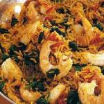Indian Rice with Shrimp and Spinach Appetizer