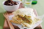 British Spring Onion Crespelle crepes With Bacon and Mushroom Ragu Recipe Appetizer