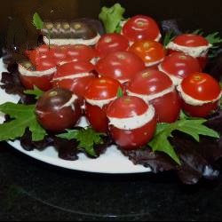 American Cherry Tomatoes Stuffed with the Cream of Salmon Appetizer