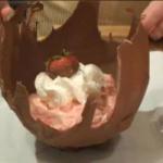 American Strawberry Chocolate Mousse of Edible Bowl Dessert