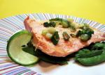 American Steamed Salmon With Snow Peas Dinner