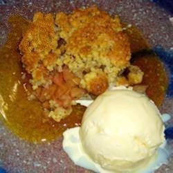 American Crumble of Apple and Rhubarb Dessert