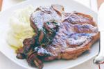 American Tbone Steak With Fried Mushrooms And Olive Oil Mash Recipe Appetizer