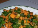 Canadian Wilted Spinach Salad With Roasted Kumara sweet Potato Appetizer