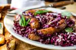 American Grilled Sausages and Radicchio Recipe Appetizer