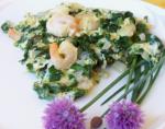 American Huevos Revueltos  With Prawns and Baby Spinach Dinner
