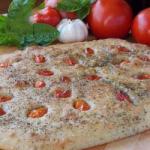 American Focaccia with Tomato and Herbs Appetizer