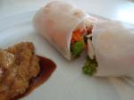 Thai Fresh Spring Rolls With Dipping Sauce Appetizer