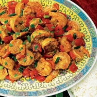 Chinese Stir-fried Shrimp and Red Peppers Appetizer