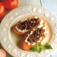 American Bruschetta with Goat Cheese Appetizer