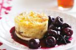 American Chilled Panettone Puddings With Poached Spiced Cherries Recipe Dessert