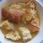 Vegetable Soup with Bread Cubes recipe