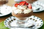 American Chocolate Mousse With Chantilly Cream And Strawberries Recipe Dessert