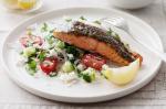 American Salmon With Greek Rice Salad Recipe Dinner