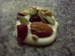 American White Chocolate Palettes With Dried Fruit and Nuts Dessert