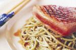 Sweet Soy Tuna With Green Tea Noodles Recipe recipe