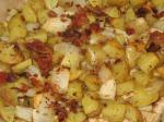 American Yukon Gold Roasted Potatoes With Bacon Onion and Garlic Appetizer