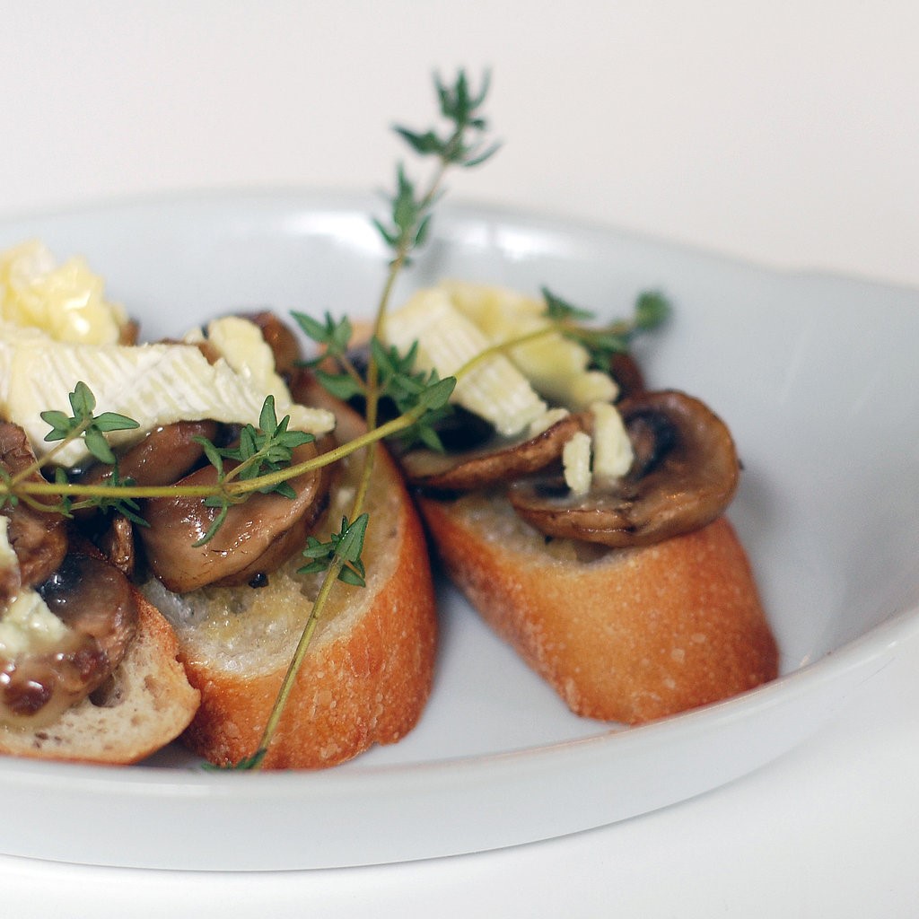 American Mushroom and Brie Bruschetta Appetizer