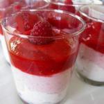 British Raspberries Dessert with Three Colors Dessert