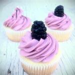 Lemon Cupcake with Blackberry Buttercream Recipe recipe