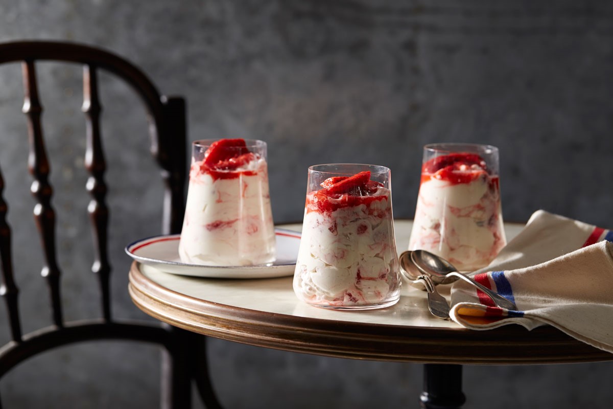 British Rhubarb and Strawberry Fool Appetizer