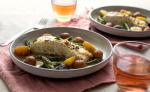 Canadian Braised Halibut With Asparagus Baby Potatoes and Saffron Recipe Dinner