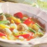 American Vegetables Pot with Meatballs Appetizer