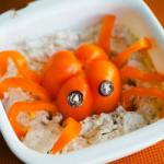 Cheese Dip with octopus for Halloween recipe
