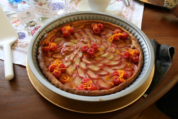 American Rhubarb Tart With Orange Glaze Dessert