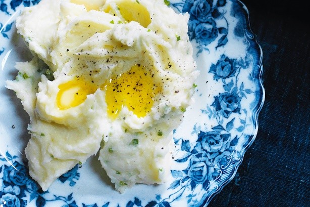 American Garlic And Chive Mash Recipe Appetizer