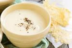 American Creamy Cauliflower And Potato Soup With Parmesan Crisps Recipe Appetizer