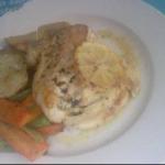 American Lemon Chicken with Potatoes and Baked Vegetables Dinner