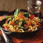 American Pasta of Spirals with Vegetables Sauteed Dinner