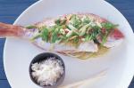 American Baked Snapper With Snow Pea Salad And Lime Dressing Recipe Dinner