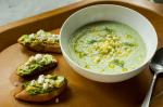 American Chilled Cucumber Soup With Avocado Toast Recipe Appetizer