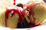 American Sweet Corn Ice Cream With Blackberry Verbena Sauce Recipe Dessert
